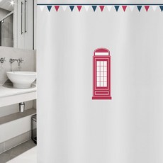 樹叢 北歐風格浴簾 sc327 S + 不鏽鋼掛環 12入, 1套