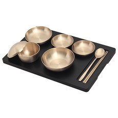 1人用餐具 7件組+木托盤, 單色, 小菜碟(S號) 2入+小菜碟(M號)+飯碗蓋+飯碗+湯碗+餐具組+木托盤