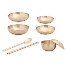 1人份餐碗餐具 7入組, 單色, 配菜（小）2p+配菜（中）+飯碗蓋+飯碗+湯碗+餐具套裝