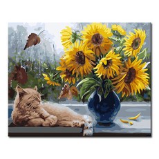 DIY繪畫, 貓邊花瓶 A28