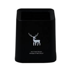 이중 사각 사슴 테이블 미니 휴지통, 블랙, 1개