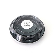 圓形餐盒 XYW-852 黑色+手工製貼紙 白色, 50件, 1套