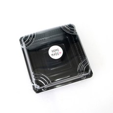 사각 일회용용기 블랙 XYW-F03 + 홈메이드 하트 소 스티커 세트, 50개입, 1세트
