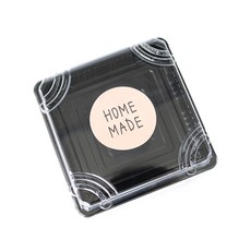 사각 일회용용기 블랙 XYW-F01 + 홈메이드 초코스티커 25p + 크라스티커 25p 세트, 50개입, 1세트