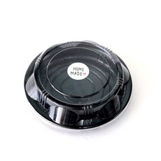 圓形餐盒 XYW-852 黑色+手工製貼紙 白色, 50件, 1套