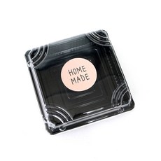 사각 일회용용기 블랙 XYW-F03 + 홈메이드 초코스티커 25p + 크라스티커 25p 세트, 50개입, 1세트