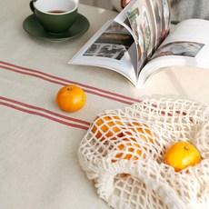 條紋防水桌布, 紅色, 120 x 160 cm