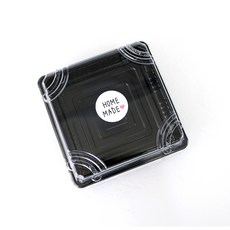 사각 일회용용기 블랙 XYW-F01 + 홈메이드 하트 소 스티커 세트, 50개입, 1세트