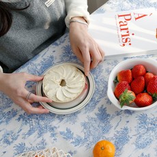 Hansville 法式防水桌布, 藍色, 120 x 160 cm