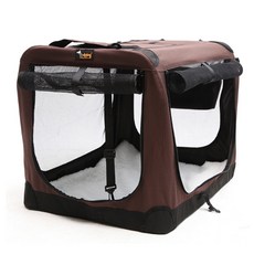 네츄럴프로 중대형견용 휴대용 소프트 켄넬, 브라운, 1개