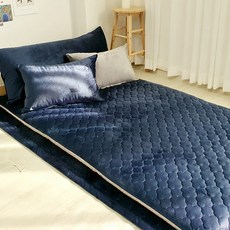 Winter Heat系列超細纖維絎縫睡墊套, Dark blue