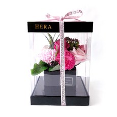 天使玫瑰肥皂花康乃馨擺飾, 粉色 黑色, 1套