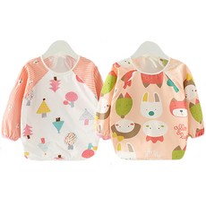 JOY MULTI 女童防水圍兜 S號 2件組, 隨機出貨, 2入