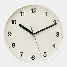 MJK 미니라운드 벽시계 + AA 건전지 세트, 베이지