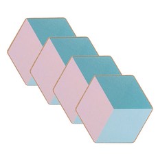 블럭마트 큐브 육각형 그릇받침대 4p, TYPE3