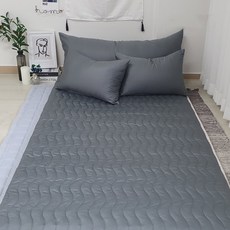 Eroomn Cottonwell 純棉絎縫床墊套, 雅致炭灰