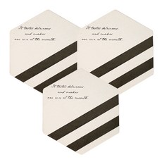 Block Mart 軟木六角形杯墊 3入, 條紋