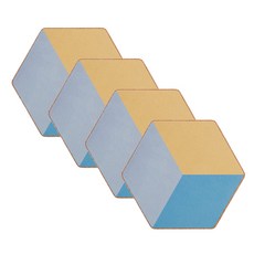 Block Mart 方塊六角形碗盤隔熱墊 4入, TYPE4