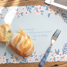 Monolike Happy Days 餐墊 Elegant flower 32入, 天空藍, 410 x 275mm, 1個