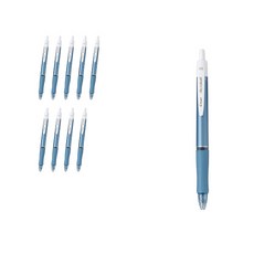 PILOT 百樂 Acroball T 油性原子筆 0.5mm BAB-15EFT, 金屬淺藍 + 黑色筆芯, 10個