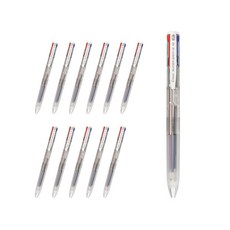 PILOT 百樂 Super Grip G4 4色多色原子筆 0.7mm BPKGG-35F, 透明, 12個