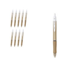 PILOT 百樂 Acroball 油性原子筆 0.5mm BAB-15EFT, 金屬金 + 黑色筆芯, 10個