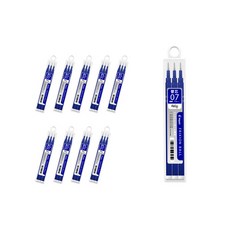 百樂 PILOT FRIXION 按鍵式專用替換筆芯 0.7mm 3入 LFBKRF30F-L, 藍色, 10個