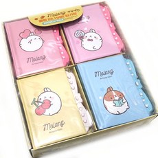 Molang 迷你按扣日記本 4款 x 4入 組, 混色, 1套