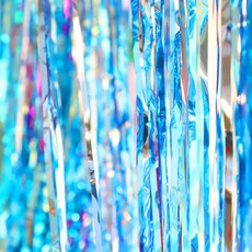 everything smile 裝飾用金蔥線簾 4入, 淺藍