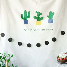 파티 원형 가랜드 3p, 블랙써클