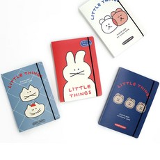 ROMANE DONATDONAT 裝飾袖珍剪貼簿 4件套, 熊，雙胞胎，兔子，小貓, 40張