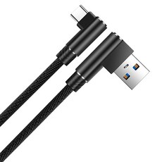 Type-C 90度傳輸快充線 2m, 黑色的