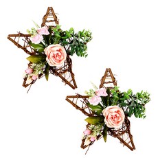 Blur Mart假花壁掛五角形吊飾居家裝飾 2入, TYPE4