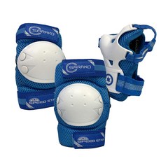 SARAKO 新星孩童滾輪運動護具護腕+護肘+護膝, 藍色