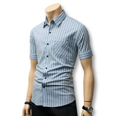 BLUEForce 男款 N-TION 條紋短袖襯衫