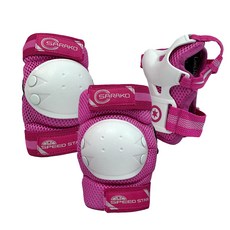 SARAKO 新星孩童滾輪運動護具護腕+護肘+護膝, 粉色的