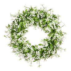 Block Mart 人造花壁掛 小白花, 圓形墜飾