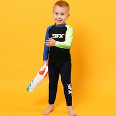 9FX 孩童防曬游泳長袖9分褲套裝