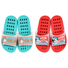 LILFANT 米奇復古EVA軟浴室鞋組, 薄荷綠+紅色, 1組