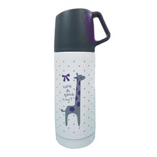 杯蓋式長頸鹿圖案保溫瓶, 500ml, 紫色
