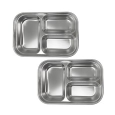 ALL POOM LoCK 不鏽鋼3格小菜盤, 單色, 2個