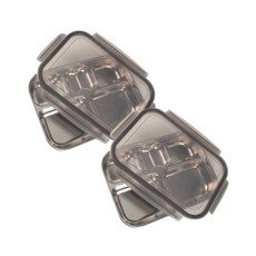 ALL POOM LoCK 不鏽鋼5格小菜盤 2入+蓋子 2入, 混色