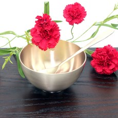 Obooja 韓國產手工黃銅刨冰碗 小 + 甜點匙, 單一顏色, 1套