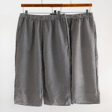 GLAM GONGGAM 情侶款涼感泡泡紗小格紋睡衣七分褲2件組