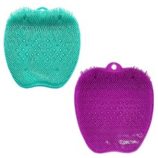 萬能足部刷具2件組, 薄荷 + 紫色, 1套, 1入