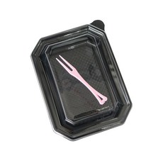 塑膠盒 SL-202 黑色 200入+迷你叉子 200入, 1組