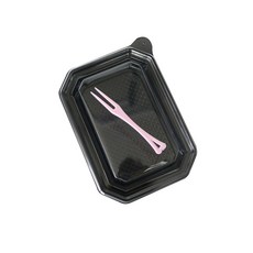 塑膠盒 SL-204 黑色 200入+迷你叉子 200入, 1組