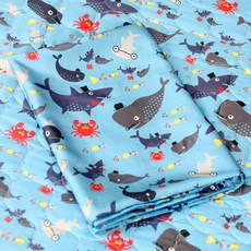 wisemama 孩童夏季人造絲毯 鯨魚 S號, 混色