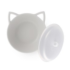 NIneware 動物麥片碗蓋子套組 貓咪, 象牙白, 1套