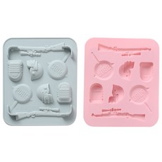 You&Me 矽膠手工冰淇淋模具2件組 BG025, 藍色, 粉紅色, 1套